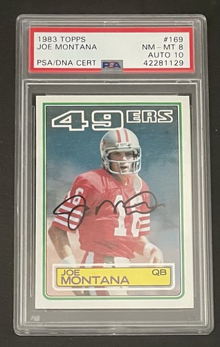 1983 Topps - Joe Montana #169 PSA 8 Auto 10