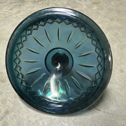 Indiana Glass Candy Dish Lid Carnival Princess Blue Glass Lid Replacement Only - Picture 3 of 5