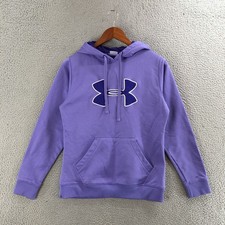 Under Armour Hoodie Womens Medium Loose Pullover Long Sleeve Logo Pocket Purple