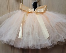 Newborn Infant Baby Girl Tulle Peach 00Tutu Skirt Photo Prop NEW