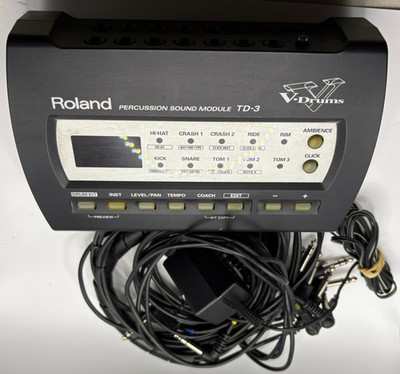 Roland TD-3 V-Drums Percussion Sound Module w/ Power Supply & Cables