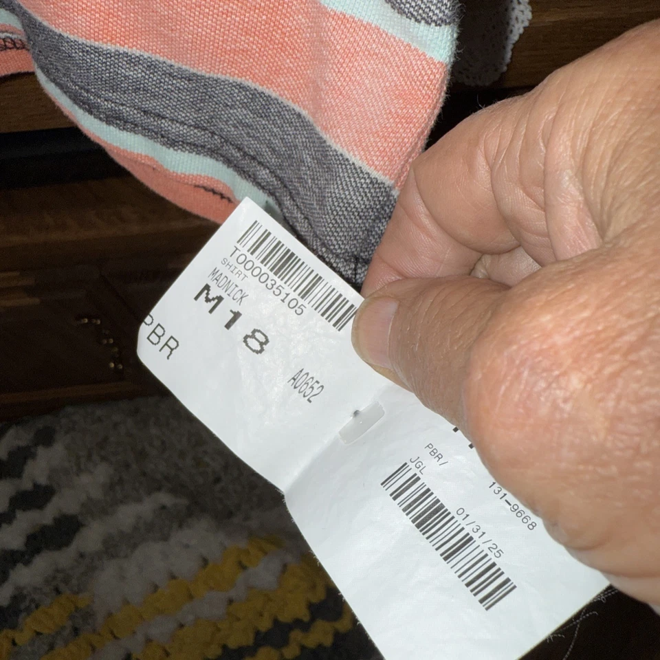 Camiseta Zoo York Cuello en V Rayas XLARGE NUEVA CON ETIQUETAS 100 % Algodón Foto 4 de 4