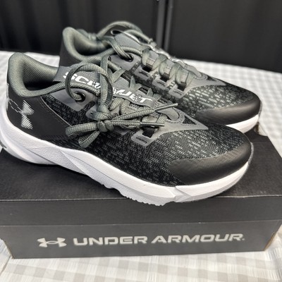 UnderArmor Boys' Size 4Y UA BGS Scramjet 5 Sneakers, Black/Noir/Gray, NWB