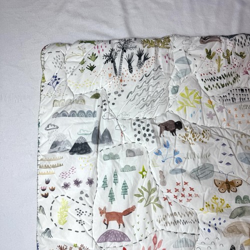 Anthropologie Katie Vernon Wilderness Map Baby Quilt Comforter Blanket Outdoor - Afbeelding 5 van 14