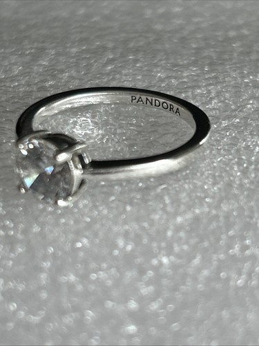 Autentico Pandora π Anello Zirconi Solitario Scintillante In Scatola π Misura 52 π 190052C01 - Foto 7 di 10