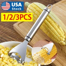3X Stainless Steel Corn Cob Peeler Stripper Remover Kitchen Cutter Thresher Tool