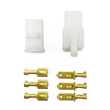 Universal FIR 3 Pin Connector Block Male & Female Spade Connectors ATV Quad 4x4