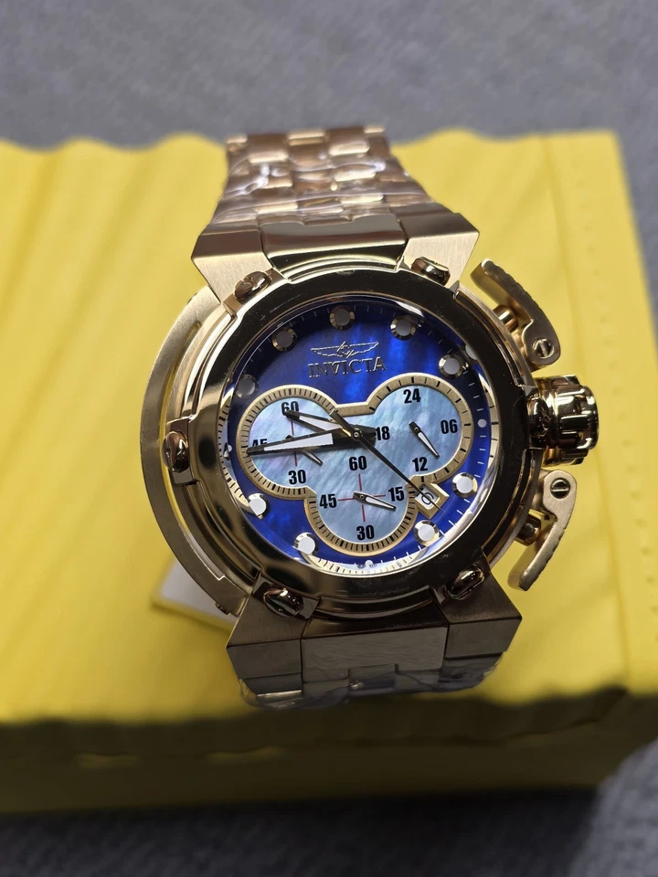 NUEVO Reloj Invicta Coalition Forces X-Wing 46MM nácar esfera azul dorado SS Foto 2 de 4