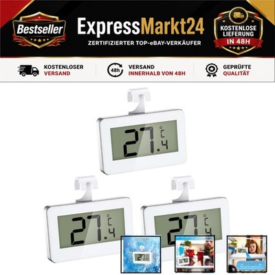 3 Stück Kühlschrankthermometer mit LCD-Anzeige und Frostalarm
