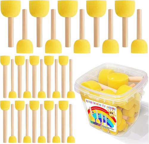 30Pcs round Sponge Brushes for Painting (4 Sizes), Paint Sponges for Acrylic Pai - Picture 10 of 12