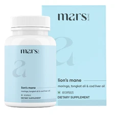 Mars  Lion’s Mane Caps (60N) : Powered with Moringa Powder - Pack of 1