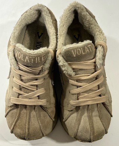 Volatile Tuff Platform Sneakers Vintage 1990s Suede Faux Fur Lined Size 7 Womens - Picture 6 of 15