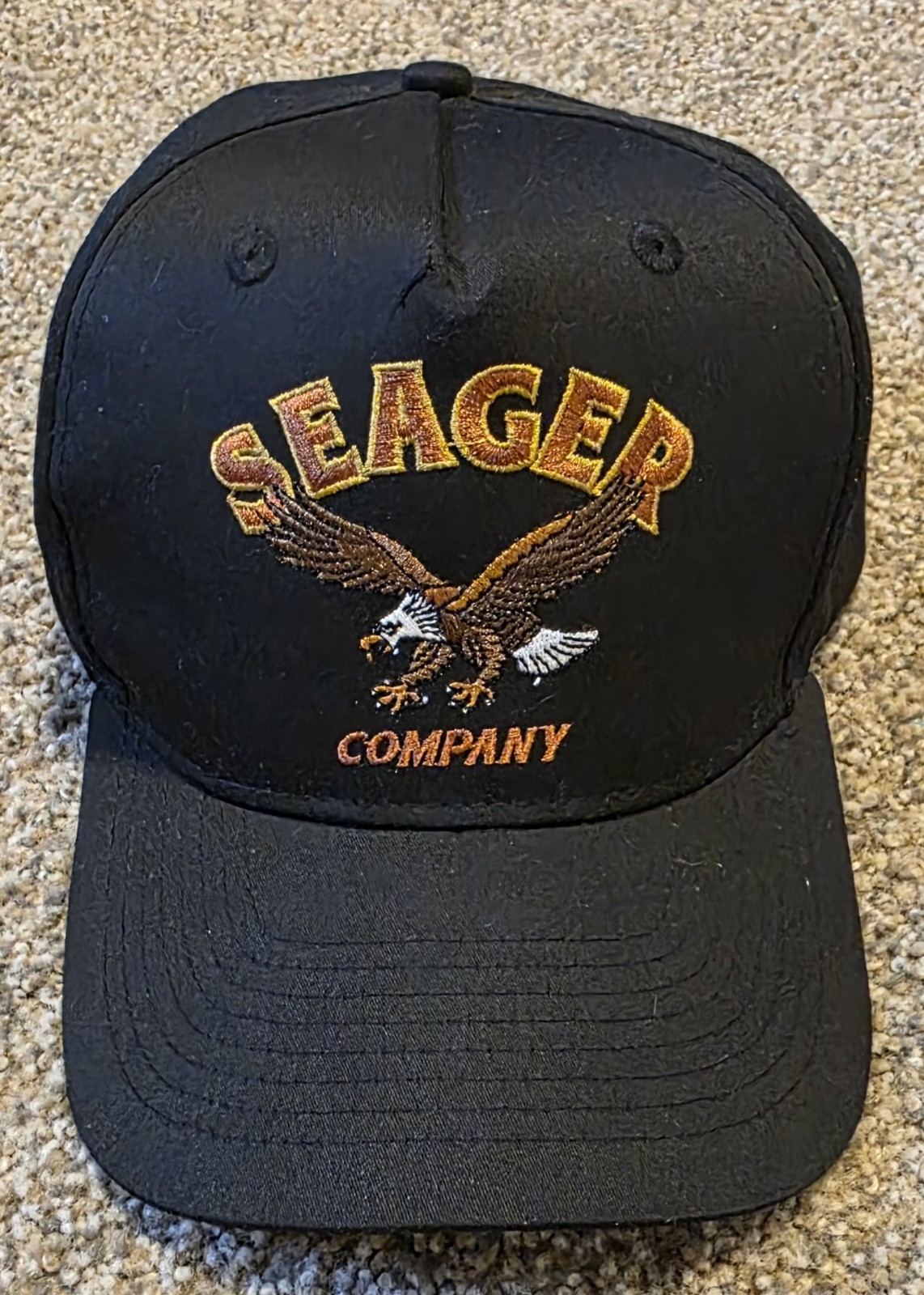 Seager Company Black Eagle SnapBack Hat Excellent Condition