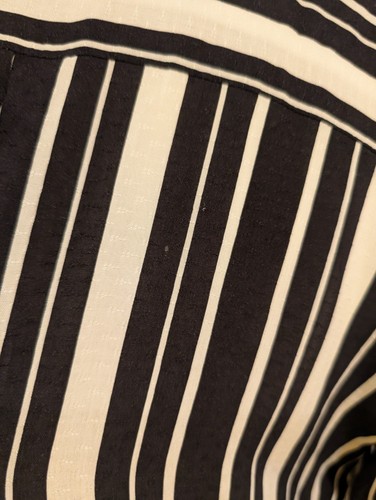 Chico’s Striped Midi Shirt Dress Size 1 (Medium) Black & White Button Front - Picture 13 of 16