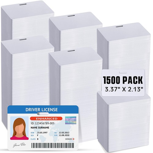 1500 Stck. Leere PVC Karten Großpackung Ausweis Abzeichen Drucker Cr80 30 Mil Geschäft Kredit C...