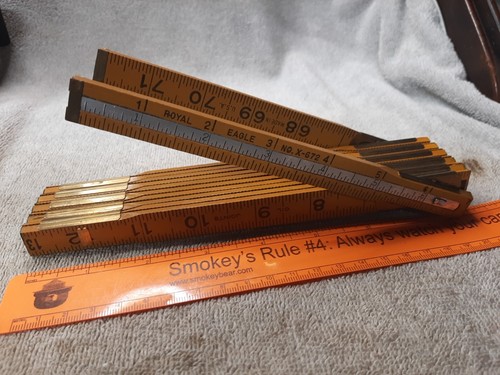 Giunti di bloccaggio righello pieghevole in legno 6 piedi vintage ROYAL EAGLE n. X672 - Foto 7 di 7