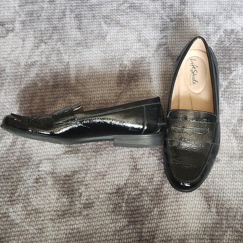 Lifestride Womens Madison Loafer Black Patent Leather Size 8.5 M Penny Loafers - Picture 3 of 6
