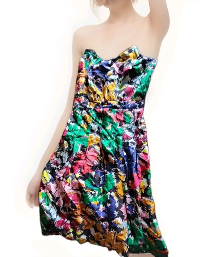 J Crew Multi Color Brush Stroke Adj Spaghetti Strap Cocktail Dress - 6 M3020 - Picture 3 of 19