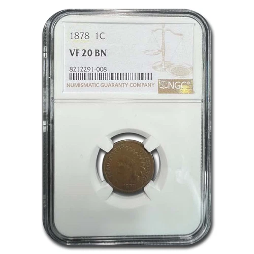 1878 Indian Head Cent VF-20 NGC (Brown)