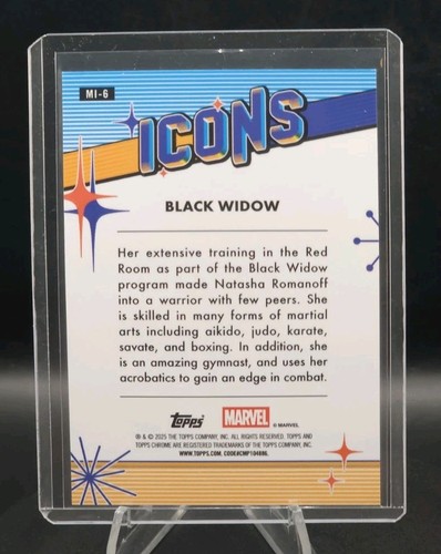 2025 Topps Chrome Marvel Black Widow Marvel ICONS REFRACTOR #MI-6 - Picture 2 of 2