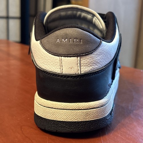 AMIRI Skel Top Low Black Off White Leather Sneakers - Men’s SIZE US 9 / EUR 42 - Picture 13 of 24