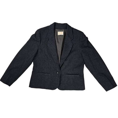 Giacca blazer vintage Pendleton unisex grigio lana taglia 16