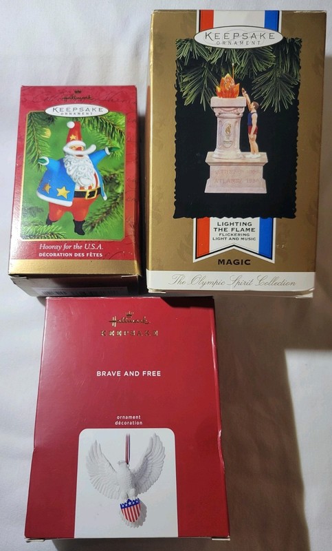 Hallmark Keepsake Christmas Ornaments - Patriotic, Americana, 1996 Olympics