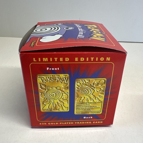 Pokemon 1999 Poliwhirl 23k Gold Plated Trading Card Pokeball Burger King Sealed - Picture 12 of 12