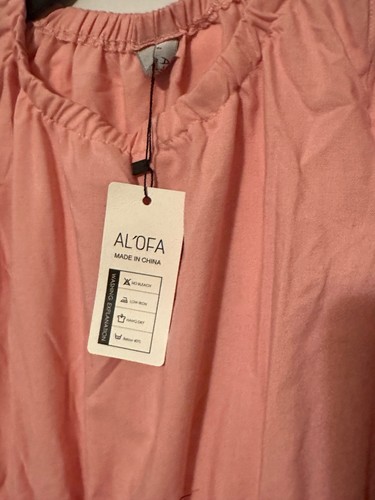 Al’ofa Womens Dress Adult Size Small Pink Knee Length Cold Shoulder NWT - Picture 6 of 6