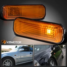Fits 1996-2000 Honda Civic EK9 Dome Fender Side Marker Light Amber Left+Right