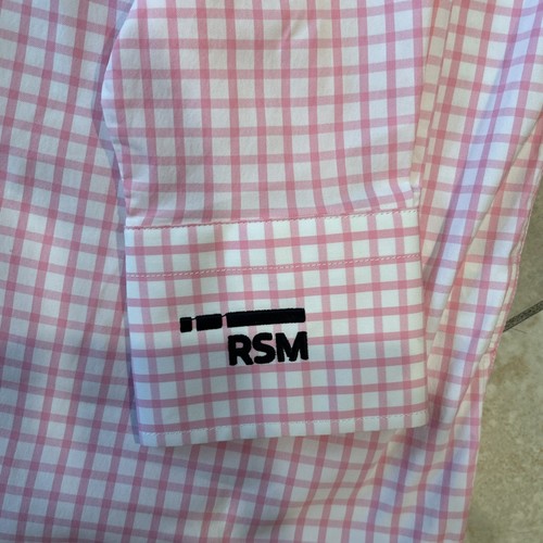 Peter Millar Summer Comfort Shirt Men S Pink Check Long Sleeve Button Down Golf - Picture 5 of 9