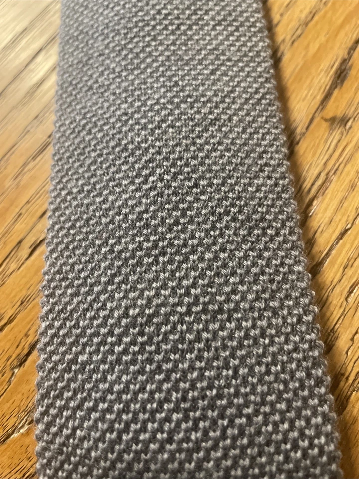 EUC Beams Japan Gray Trunk Sock Tie Knit Skinny Made In Italy - Image 3 of 4