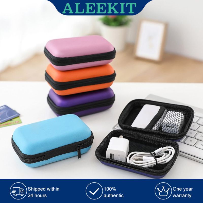 Portable Zippered Travel Storage Bag for Earphones & Charging Cables