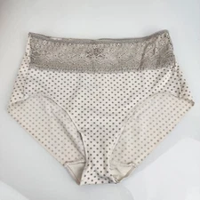 Naomi & Nicole Gray Lace Polka Dot Microfiber Hi Waist Panties L Large 7