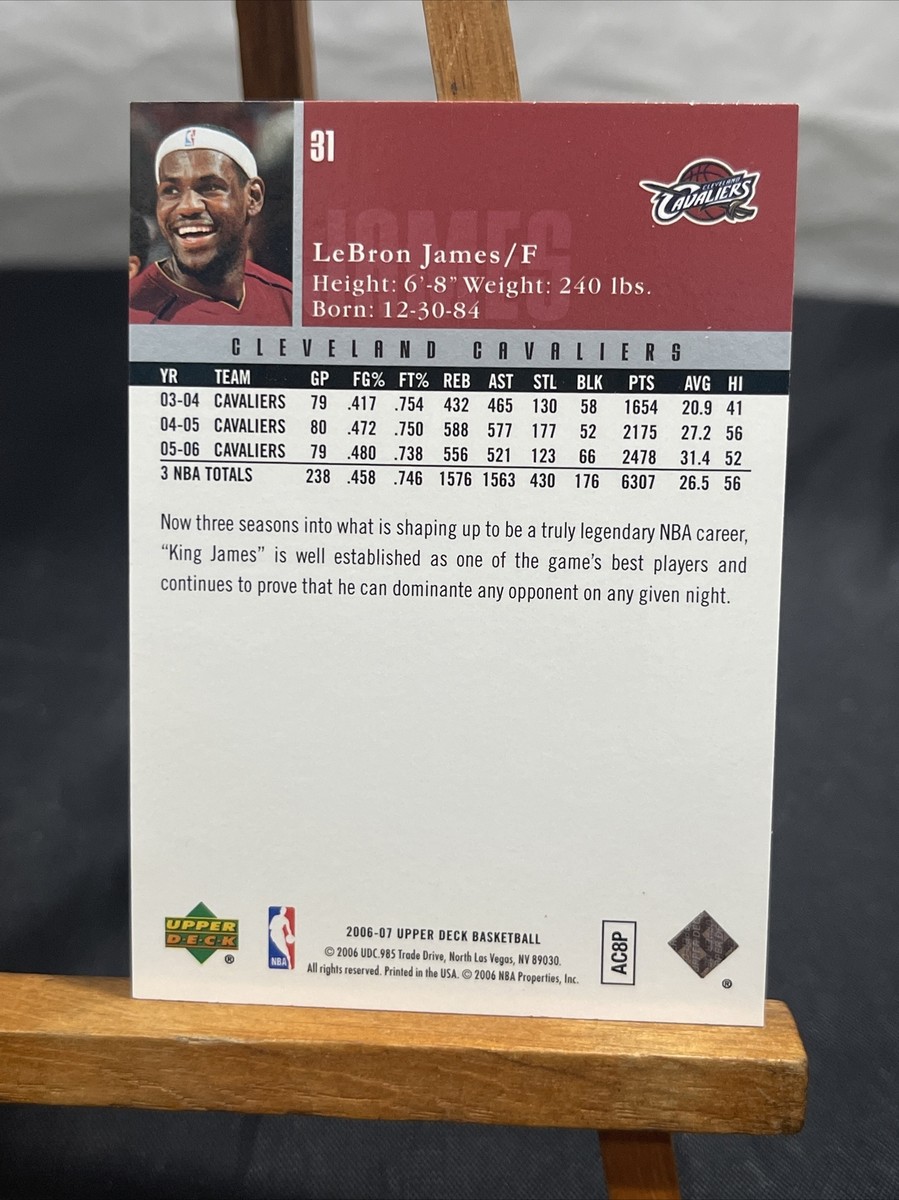 2006-07 Upper Deck LEBRON JAMES 3rd Year Card #31 Cavs GOAT NBA