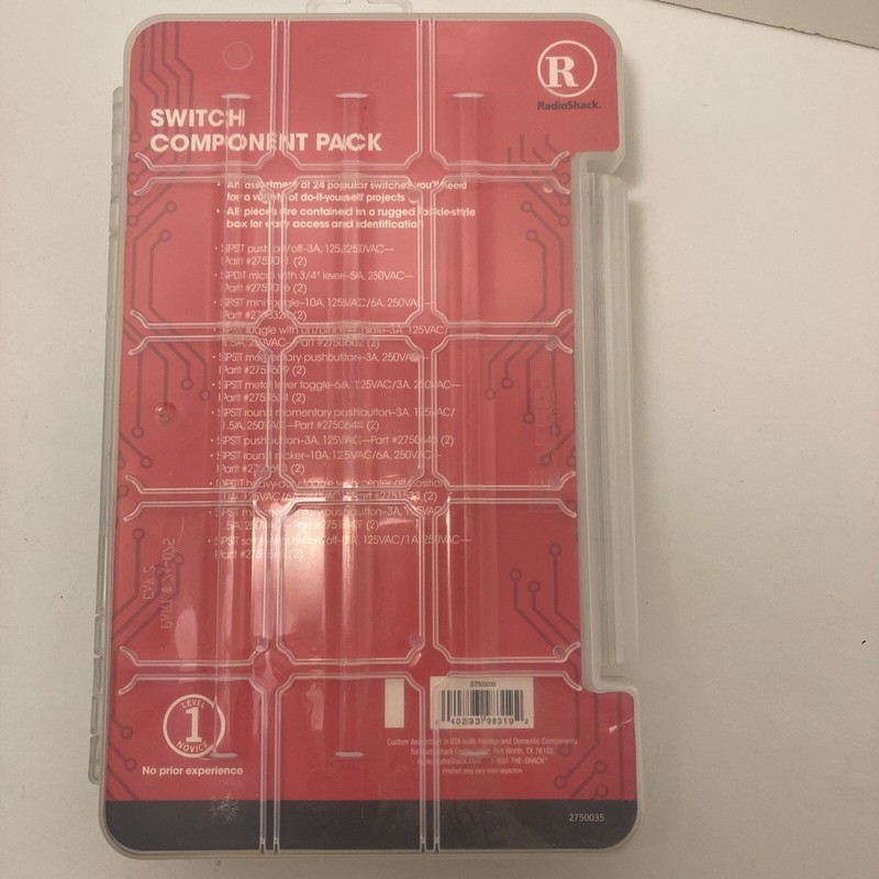 Radio Shack Switch Component Pack kit 2750035 - NEW - 18 asst. popular switches