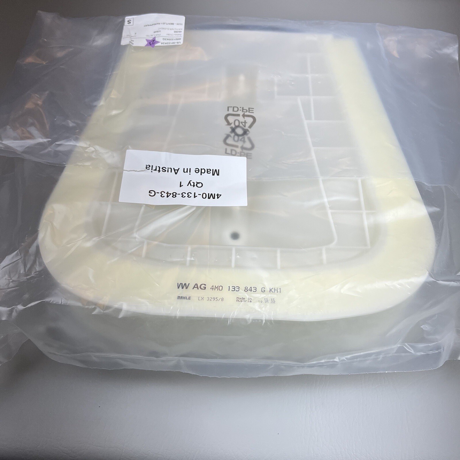 4M0133843G Bentley Bentayga 2017-2020 Engine Air Filter Element Genuine OEM