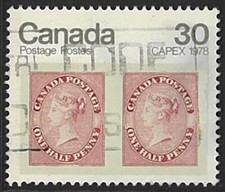 1978 Canada No-Gum Queen Victoria Effigy 1/2d - CAPEX - 30c Commemorative Stamp