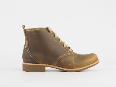 Timberland 3745R Beige Leder Damenschuhe Freizeit Schnürstiefeletten Chukka Boots