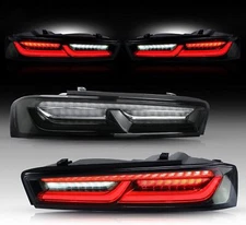 VLAND Full LED Tail Lights For 2016-2018 Chevy Camaro Red Sequential Turn Signal