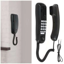 Black Corded Telephone Landline Phone for Home Office Desk Wall Mountable New