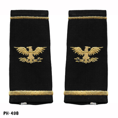 Colonel Eagles Soft Shoulder Marks ~ Black/Gold ~ NEW ~ Gemsco USA