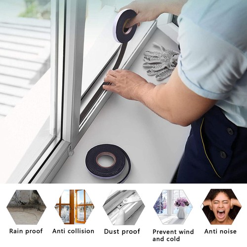 10M Window Foam Tape Weather Strip Draught Excluder Seal Door Stripping Adhesive - Picture 3 of 11