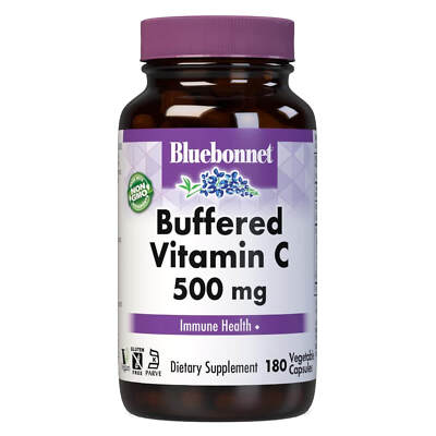 Bluebonnet Buffered Vitamin C-500 Mg 180 Vegetable Capsules, Immune Health