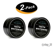 100 ORGANIC COCONUT ACTIVATED CHARCOAL TEETH WHITENING POWDER 2 Pack - New