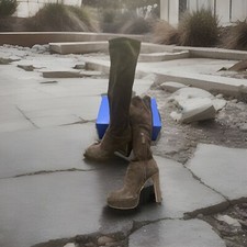 Women  s Authentic Prada Tall Suede Boots With Platform Size 37.   270 