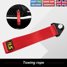 Car Tow Towing Strap Rope Belt Racing Rally Drift Hook Bumper Grill Trailer Red