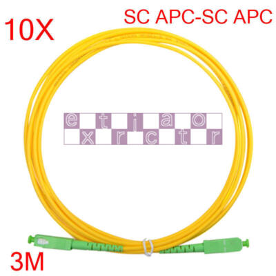 10PCS SC-APC 3M Simplex Mode Fiber Optic Patch Cord Cable SC-APC 3.0mm Jumper