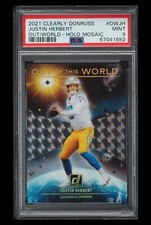 2021 🏈 Clearly Donruss Justin Herbert Out of This World Holo-Mosaic PSA-9 None^