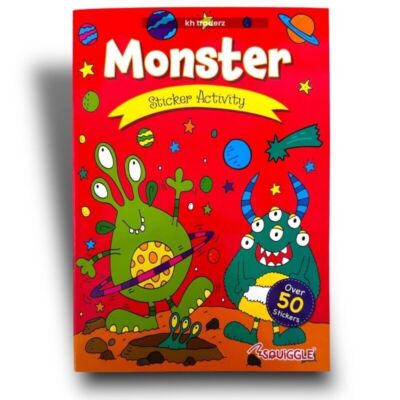 Monster Sticker Activity Buch Kinder Jungen Kreativ Spaß Puzzle Spiele A4